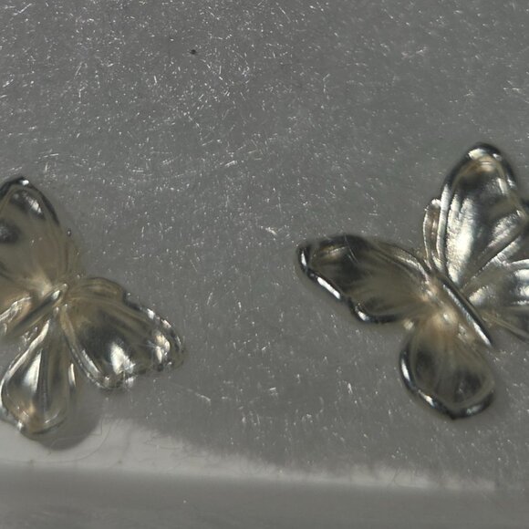 Butterfly and Jewels silver, gold and pewter tones with matching silver earings - Picture 4 of 4